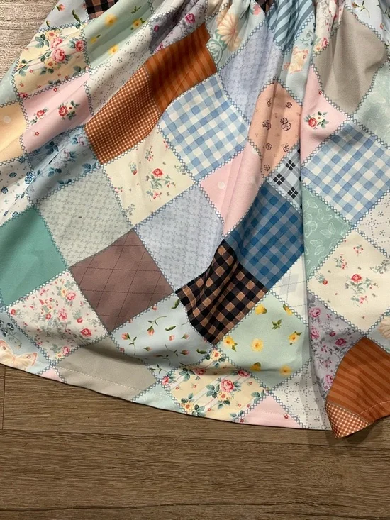 Dolls Kill x Holly Hobbie Stitched With Love Patchwork Mini Dress Size Small - Picture 4 of 11